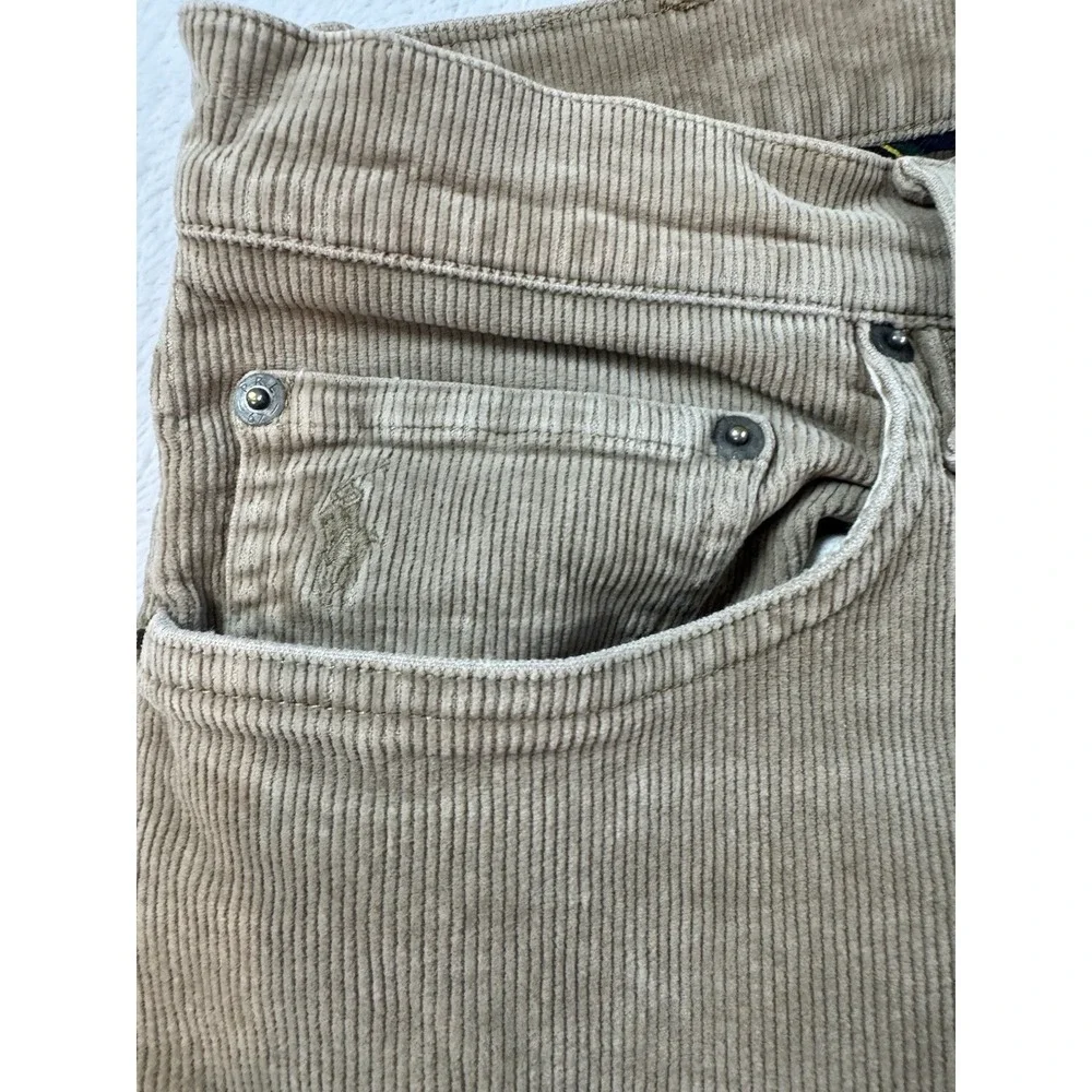 Polo Ralph Lauren Varick Slim Straight Corduroy Pants Lightly Used 33x30 Tan